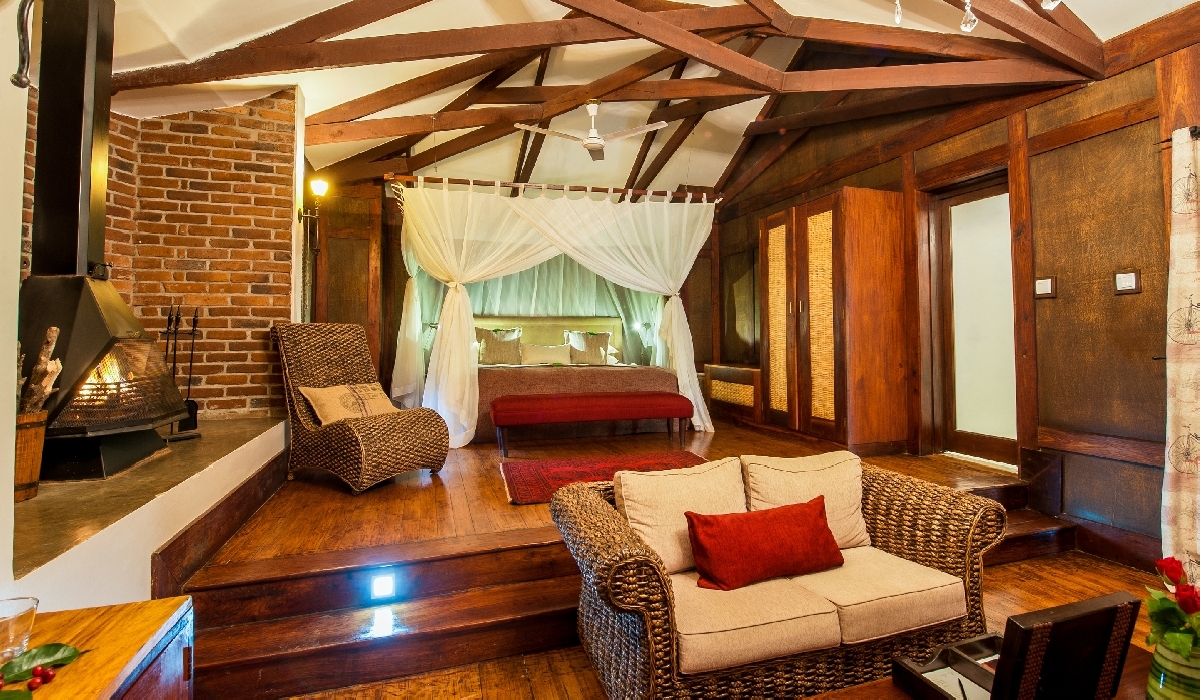 L'intérieur d'une Plantation room à l'Arusha Coffee Lodge