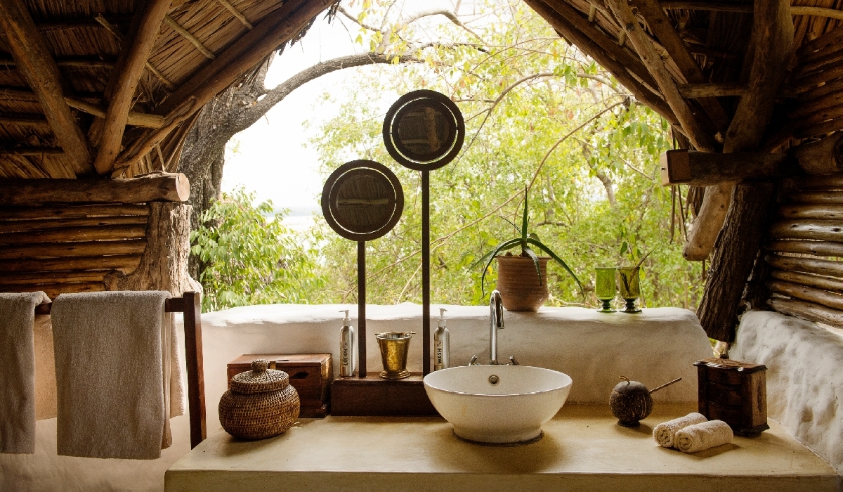 Salle de bain d'un chalet du Sand Rivers