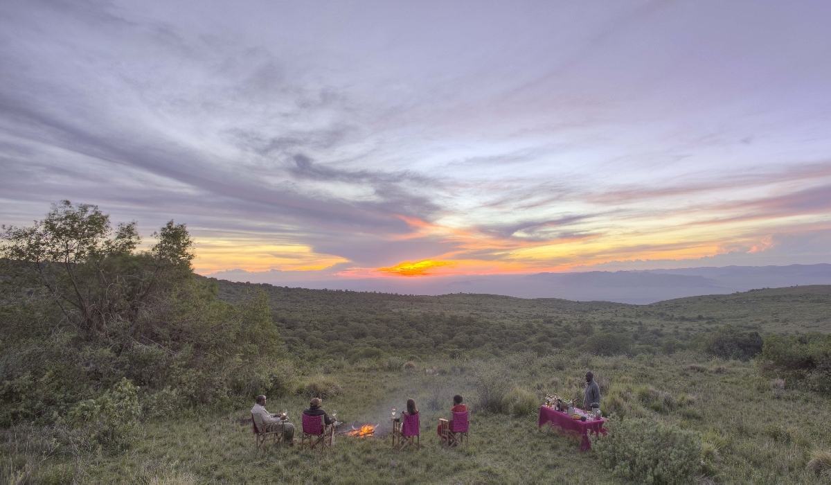 Coucher de soleil sur le Ngorongoro